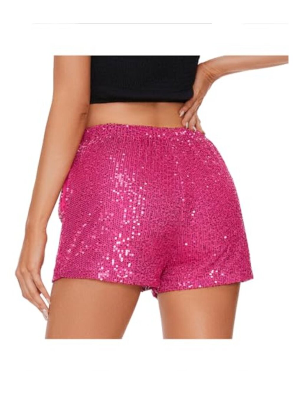 Women's High Waisted Sequin Party Shorts Sparkly Glitter Dance Shorts